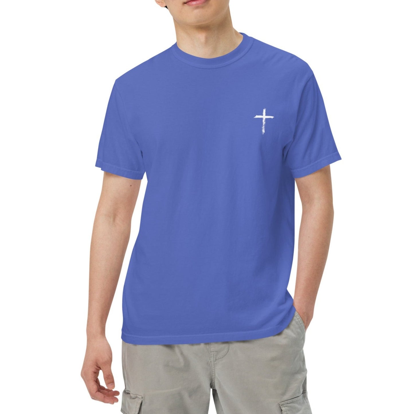 Rayne Unisex Heavyweight T-shirt. "THE CROSS" Choose from 7 colors.