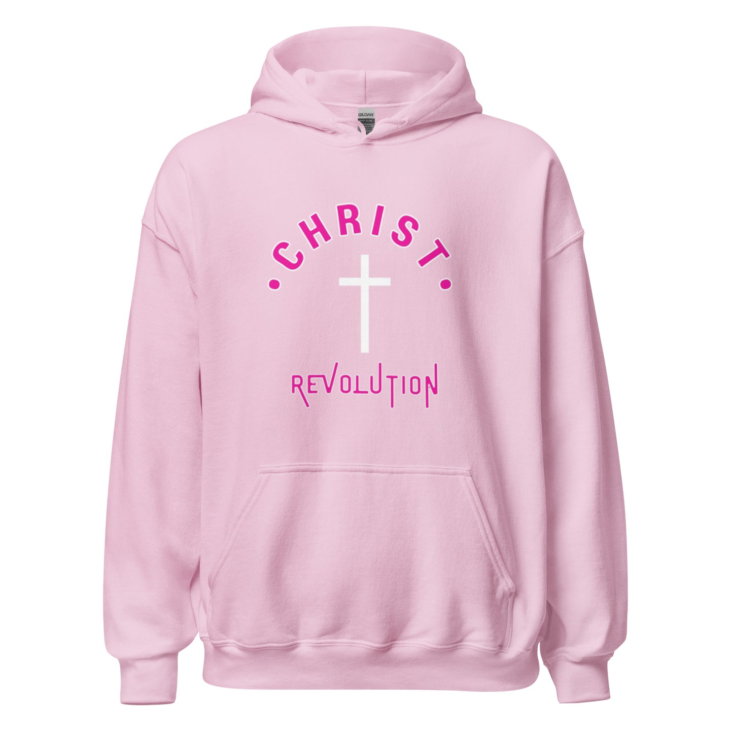 Sai Unisex Hoodie. "CHRIST REVOLUTION" Choose from 6 colors with pink/white print.
