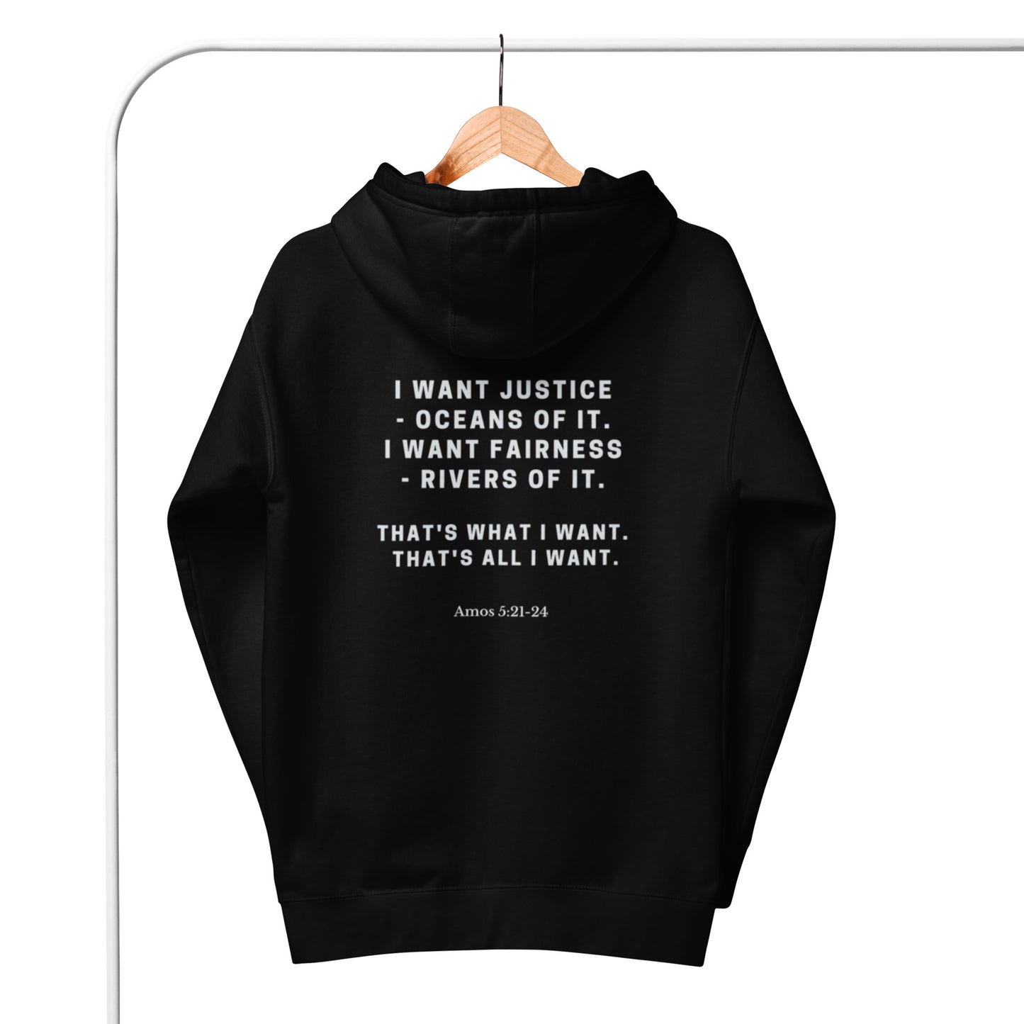 Unity Unisex Hoodie. "I WANT JUSTICE" Choose from 7 colors.