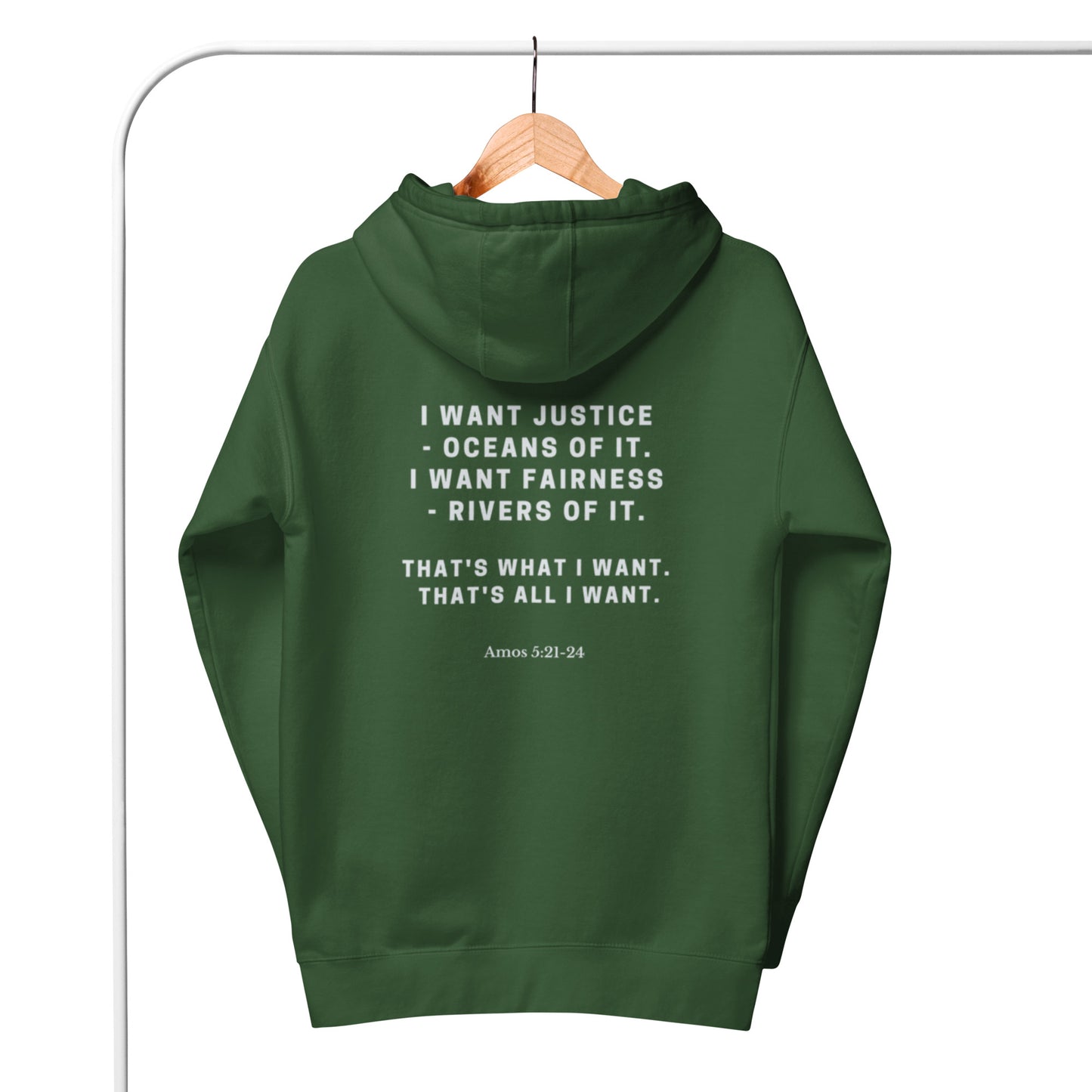Unity Unisex Hoodie. "I WANT JUSTICE" Choose from 7 colors.