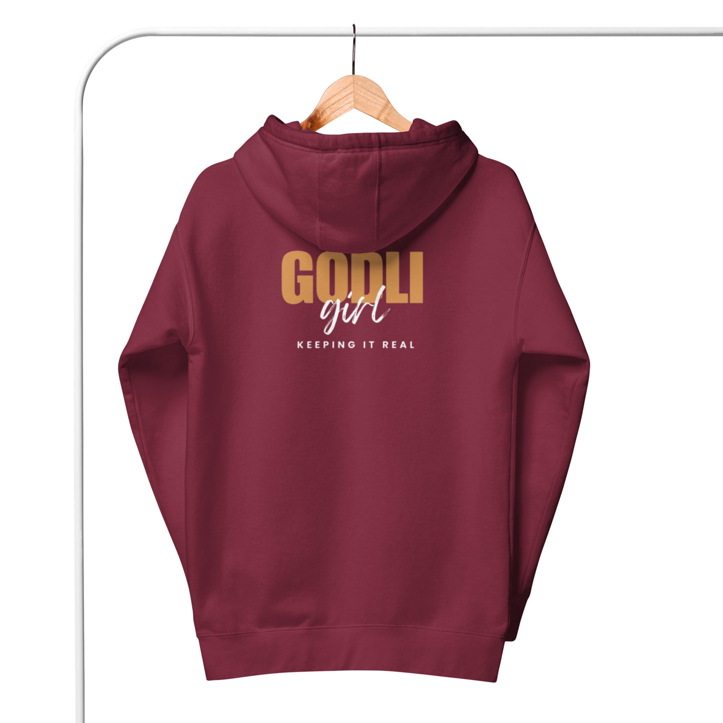Noa Hoodie. "GODLIGIRL. KEEPING IT REAL" Choose from 6 colors.