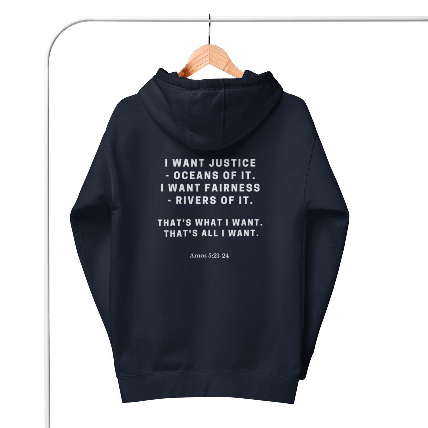 Unity Unisex Hoodie. "I WANT JUSTICE" Choose from 7 colors.