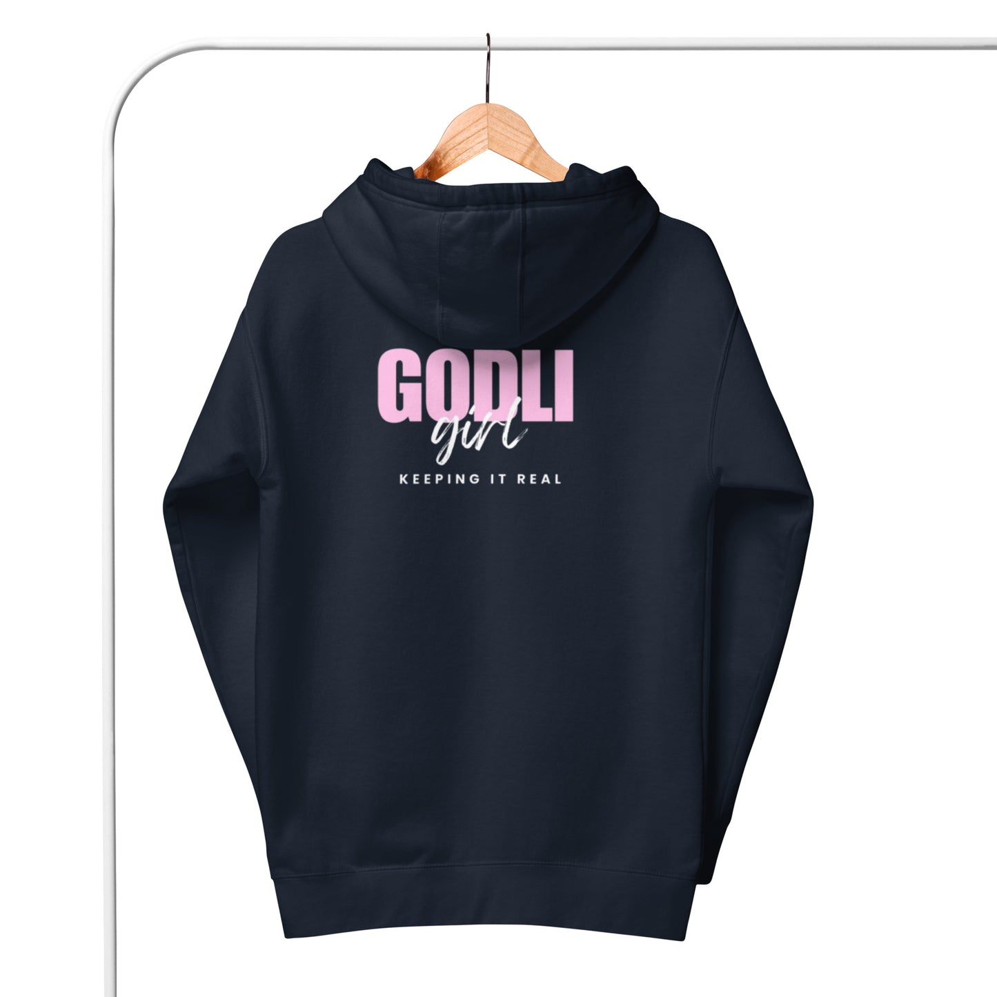 Noa Hoodie. "GODLIGIRL. KEEPING IT REAL" Choose from 5 colors.