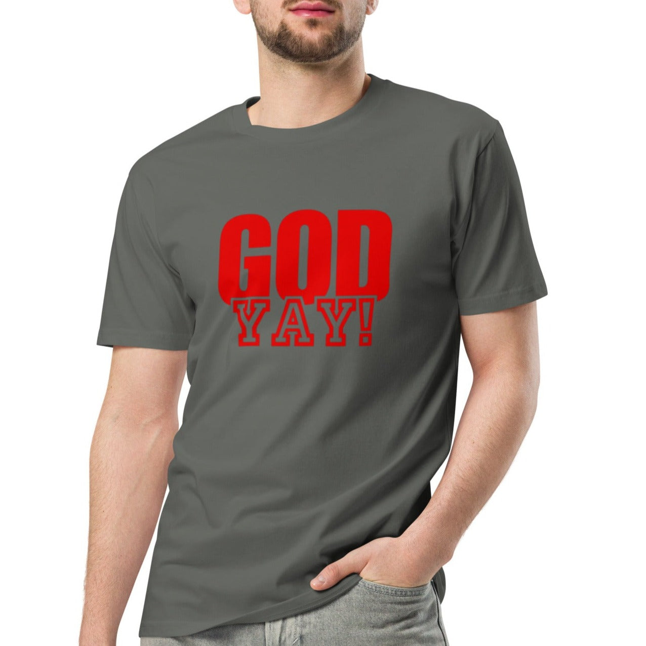 Adrian Unisex Classic T-shirt. "GOD YAY!" Choose from 4 colors.