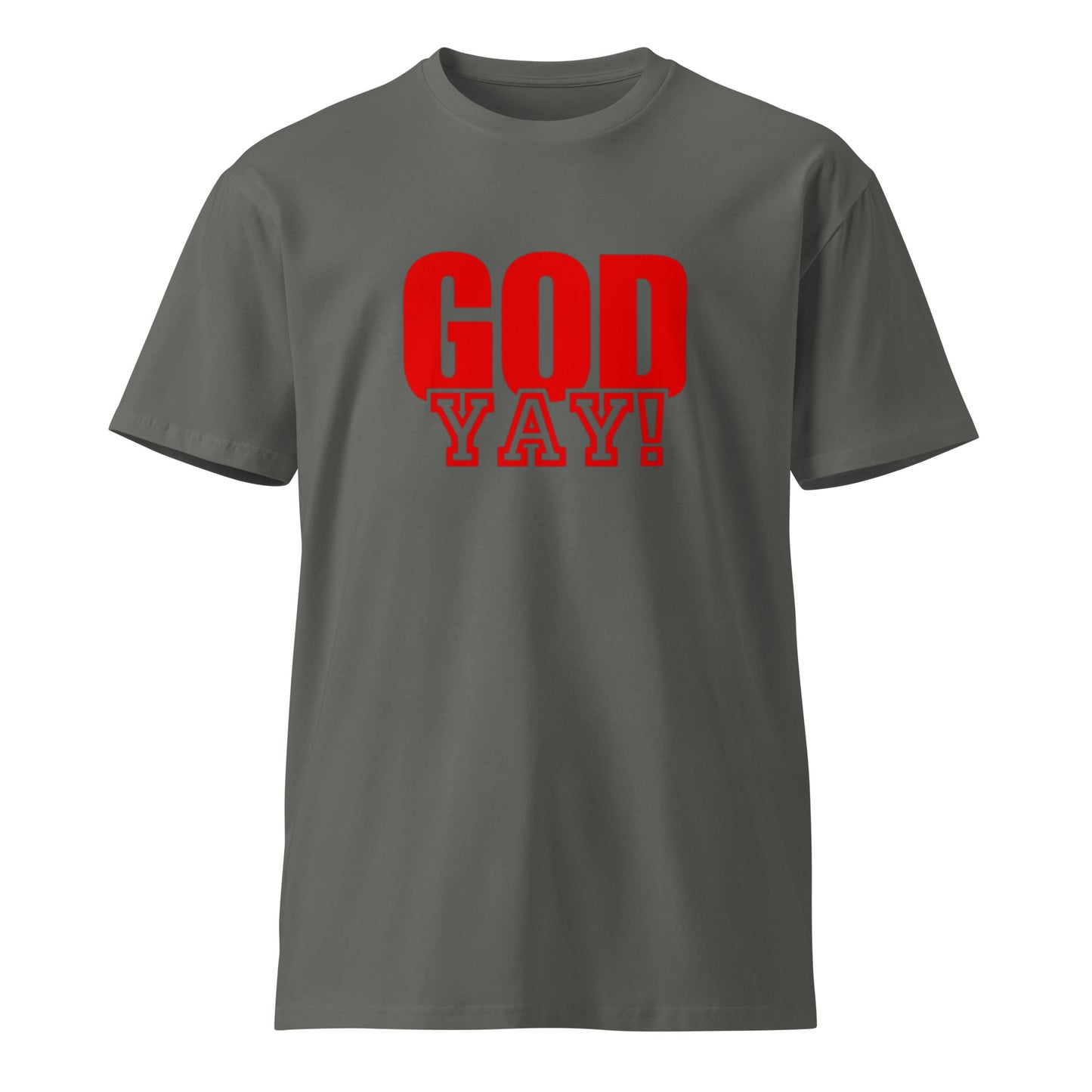 Adrian Unisex Classic T-shirt. "GOD YAY!" Choose from 4 colors.