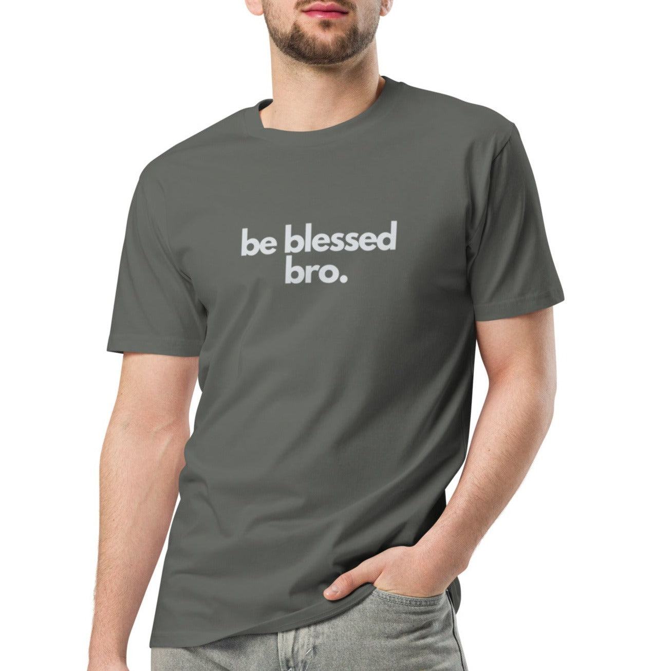 Timi Unisex Classic T-shirt. "BE BLESSED BRO" Choose from 3 colors.