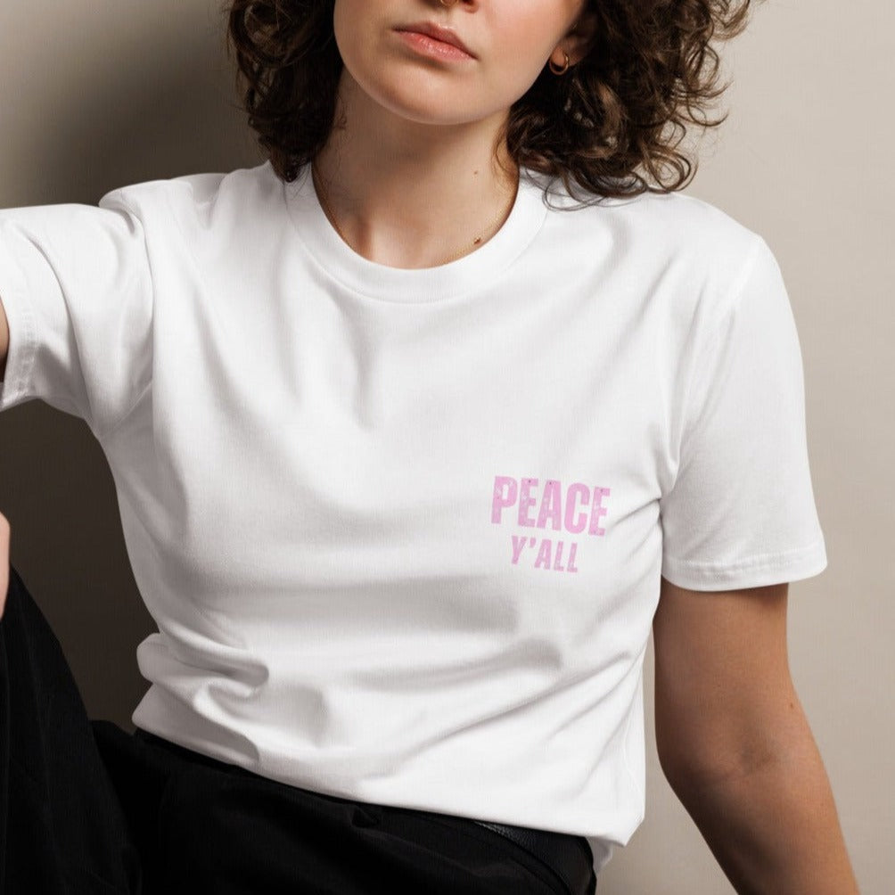Ashton Unisex Classic T-Shirt. "PEACE Y'ALL" Choose from 4 colors.