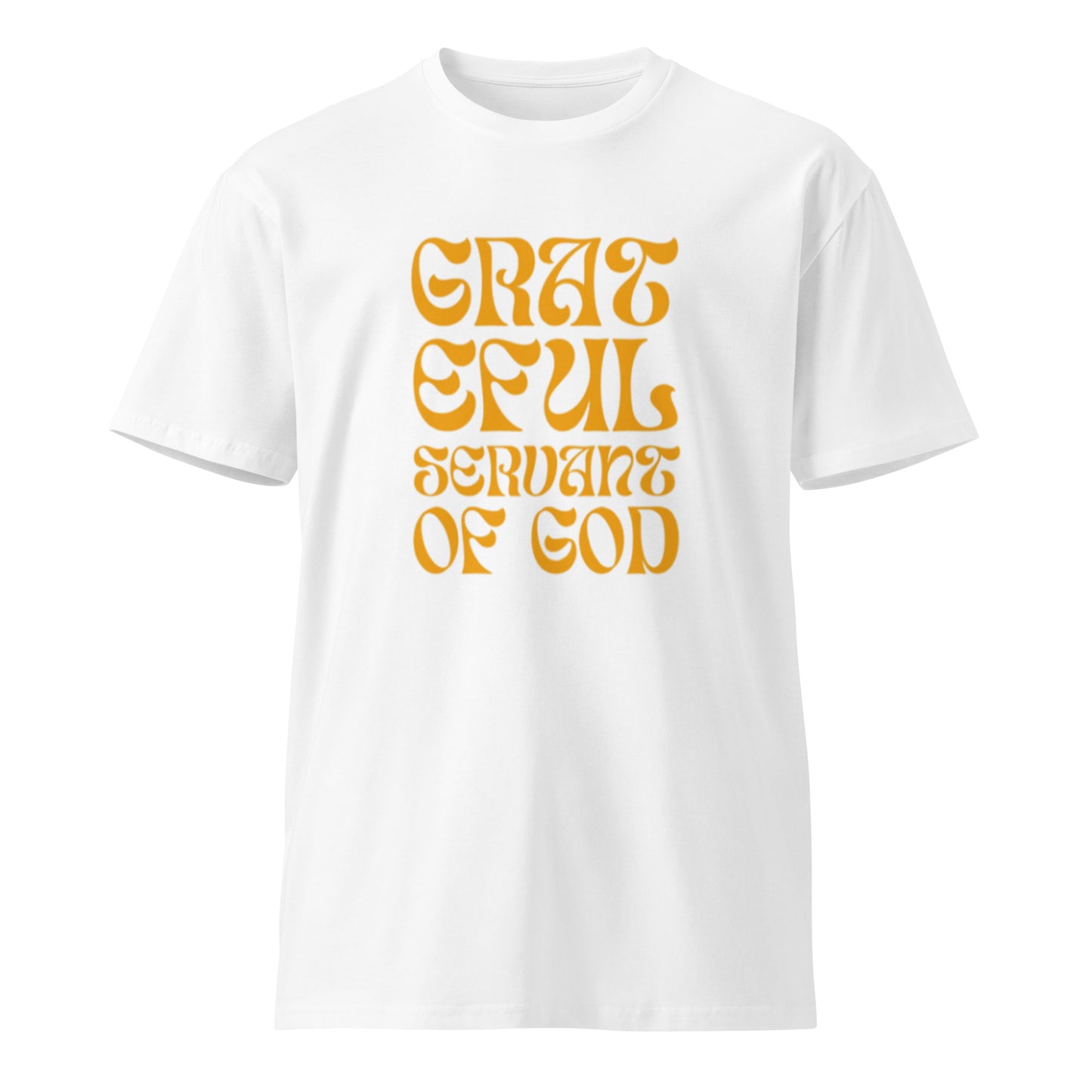 Gwyn Classic T-shirt. "GRATEFUL SERVANT OF GOD" Choose from 5 colors.