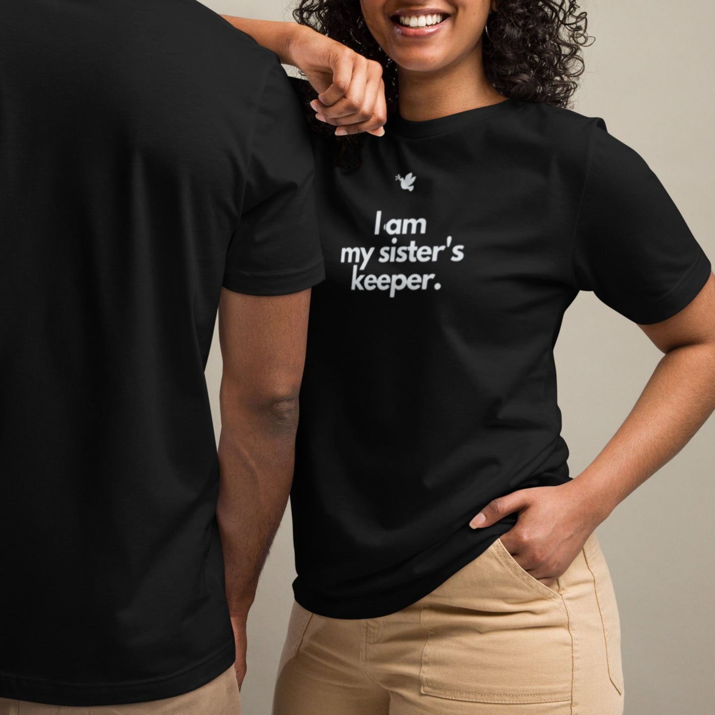 Chloe T-shirt. "I AM MY SISTER'S KEEPER" Choose from 5 colors.