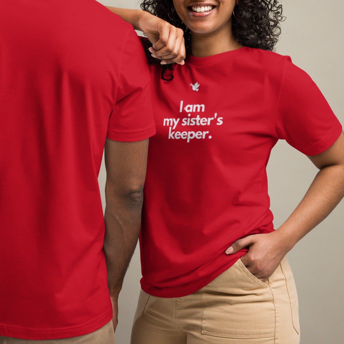 Chloe T-shirt. "I AM MY SISTER'S KEEPER" Choose from 5 colors.