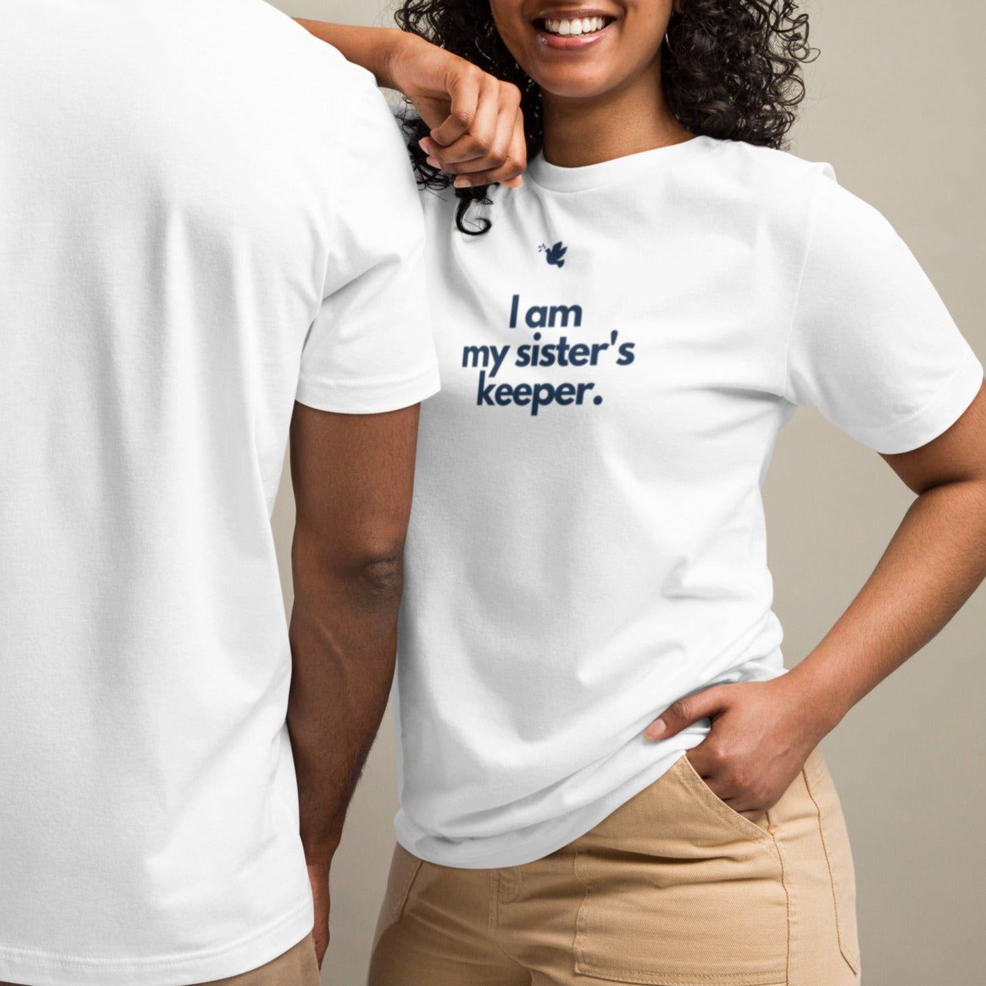 Chloe T-shirt. "I AM MY SISTER'S KEEPER" Choose from 2 colors.