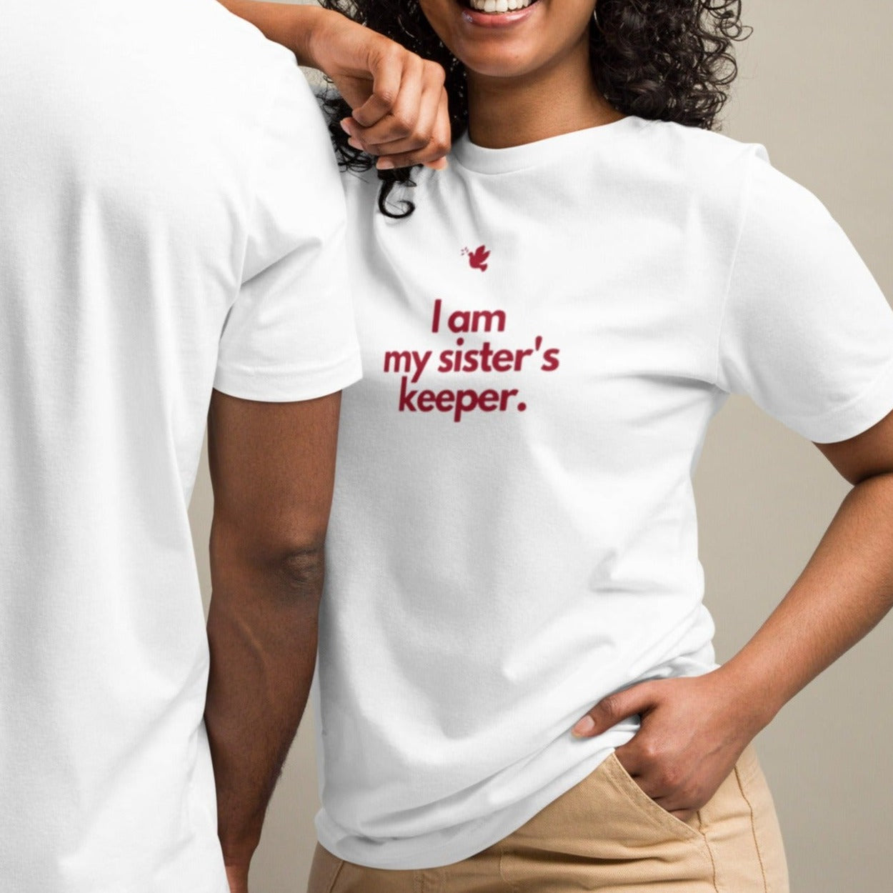 Chloe T-shirt. "I AM MY SISTER'S KEEPER" Choose from 3 colors.