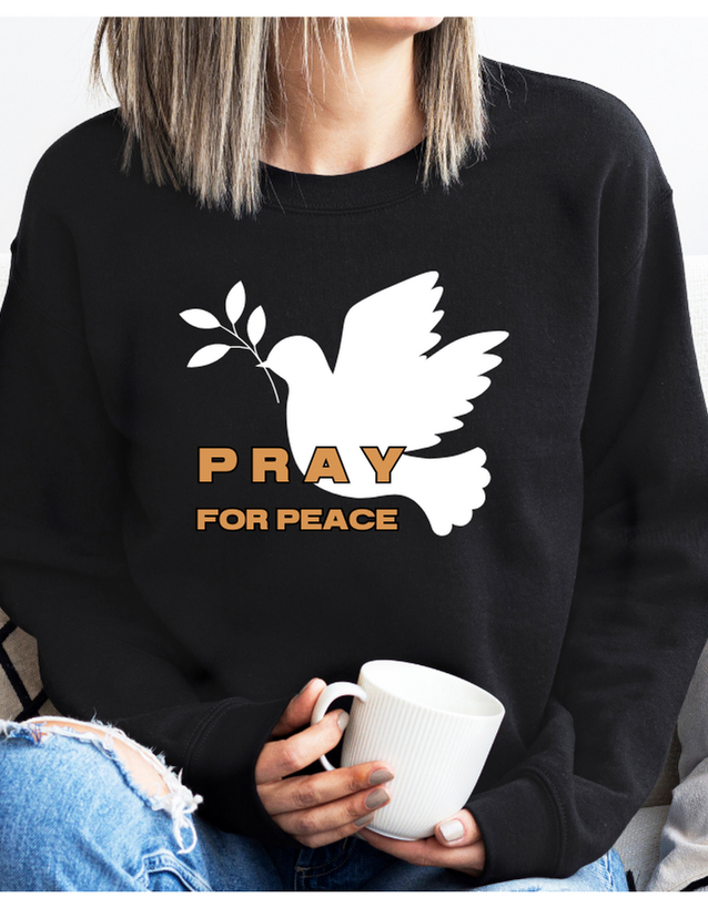 Sloan Unisex Crewneck Sweatshirt.  "PRAY FOR PEACE"