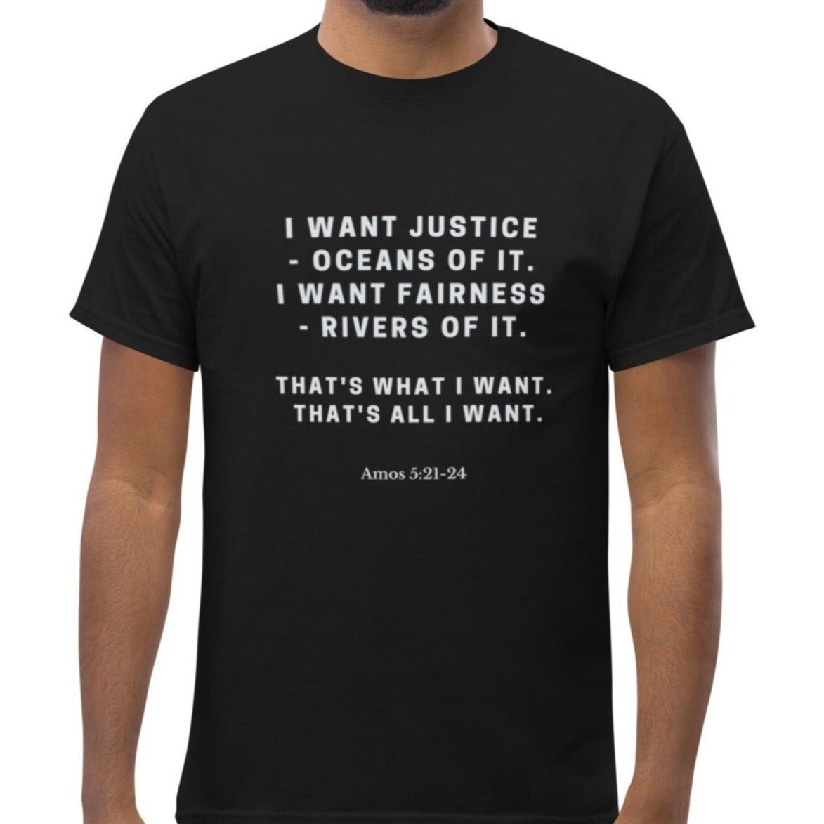 Unity Unisex T-shirt.   "I WANT JUSTICE"    Choose from 5 colors.