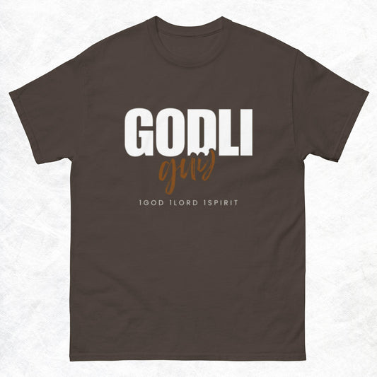 Finn T-shirt.  "GODLIGUY. 1GOD 1LORD 1SPIRIT"  Choose from 5 colors.