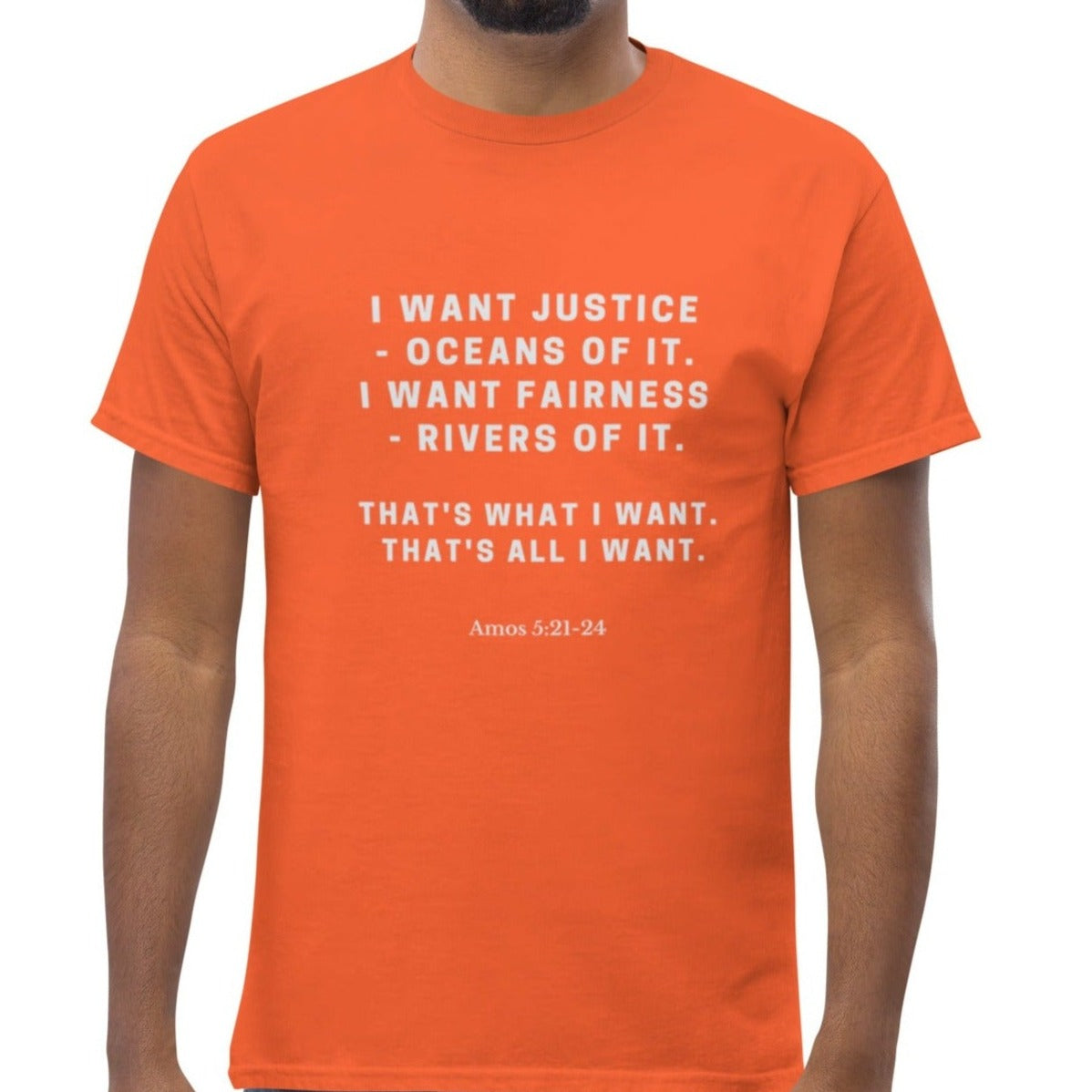 Unity Unisex T-shirt.   "I WANT JUSTICE"    Choose from 5 colors.