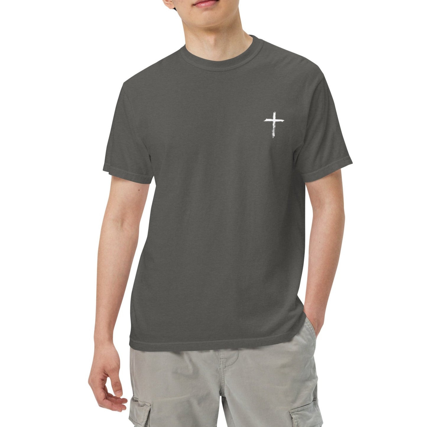 Rayne Unisex Heavyweight T-shirt.  "THE CROSS"  Choose from 7 colors.