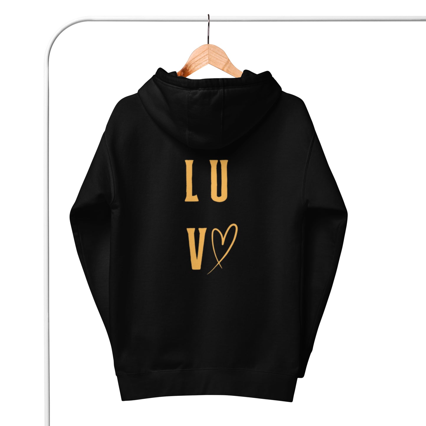 Luv Unisex Hoodie.  "LUV"  Choose from 6 colors.