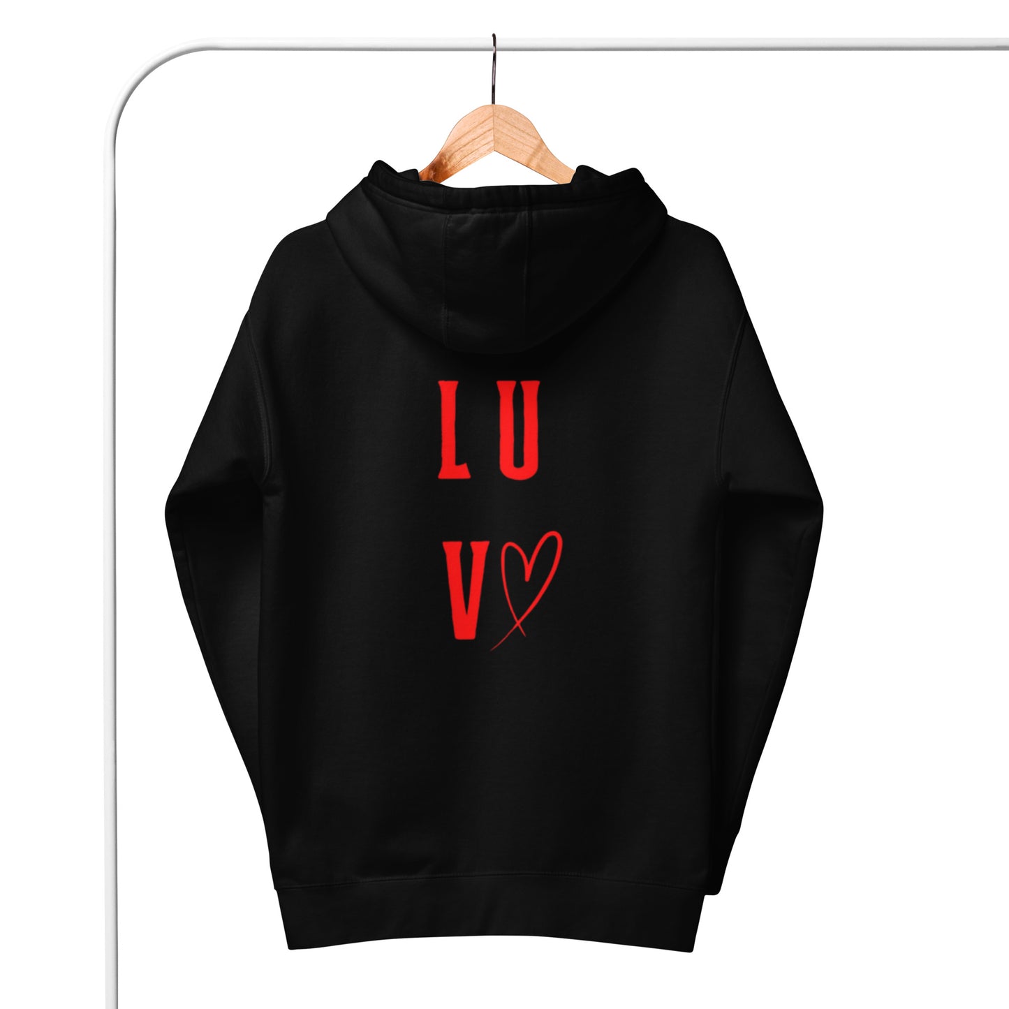 Luv Unisex Hoodie."LUV"  Choose from 6 colors.