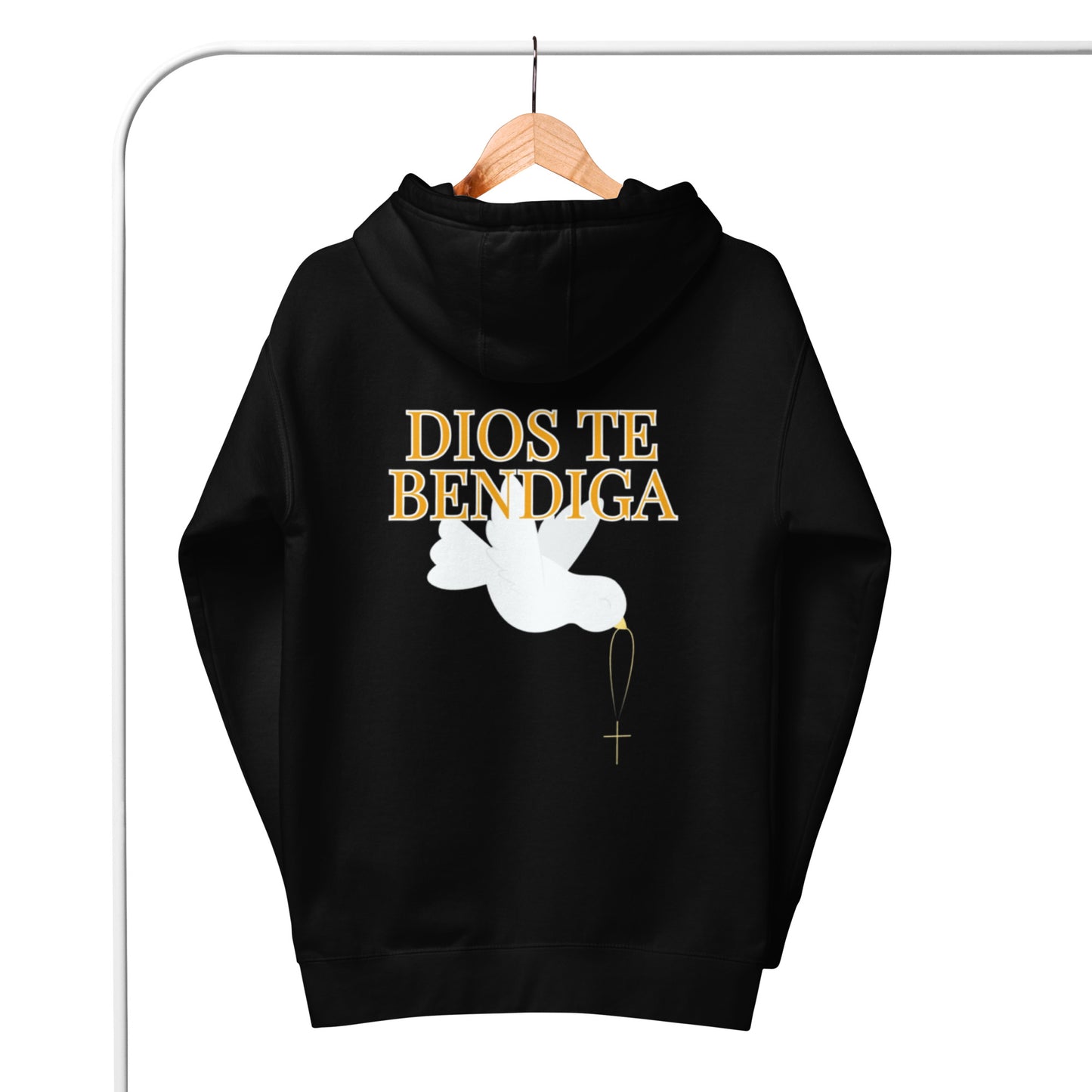 Esi Unisex Hoodie.   "DIOS TE BENDIGA" or "GOD BLESS YOU"  IN SPANISH.  Choose from 7 colors.