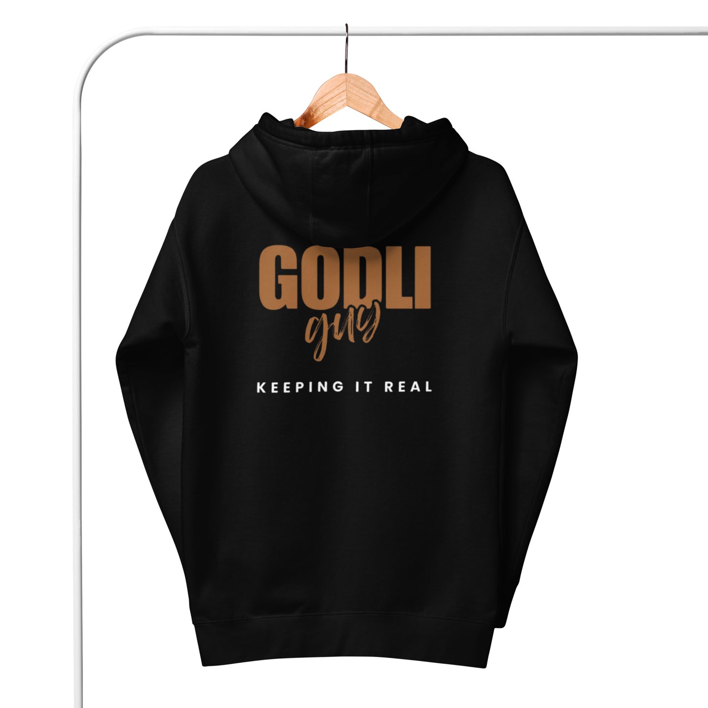 Finn Hoodie.  "GODLIGUY.  KEEPING IT REAL"  Choose from 5 colors.