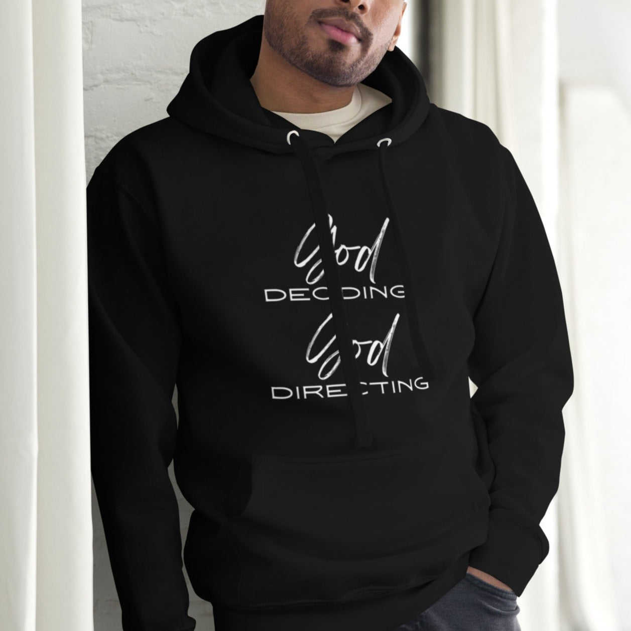 Eli Unisex Hoodie.  "GOD DECIDING.  GOD DIRECTING"  Choose from 4 colors.