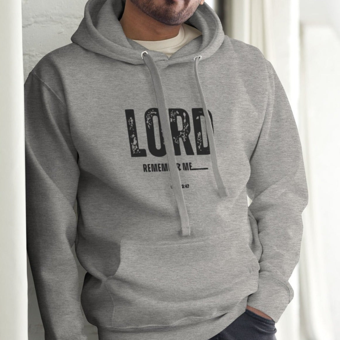 Bodie Unisex Hoodie.  "LORD REMEMBER ME..."  Choose from 4 colors.