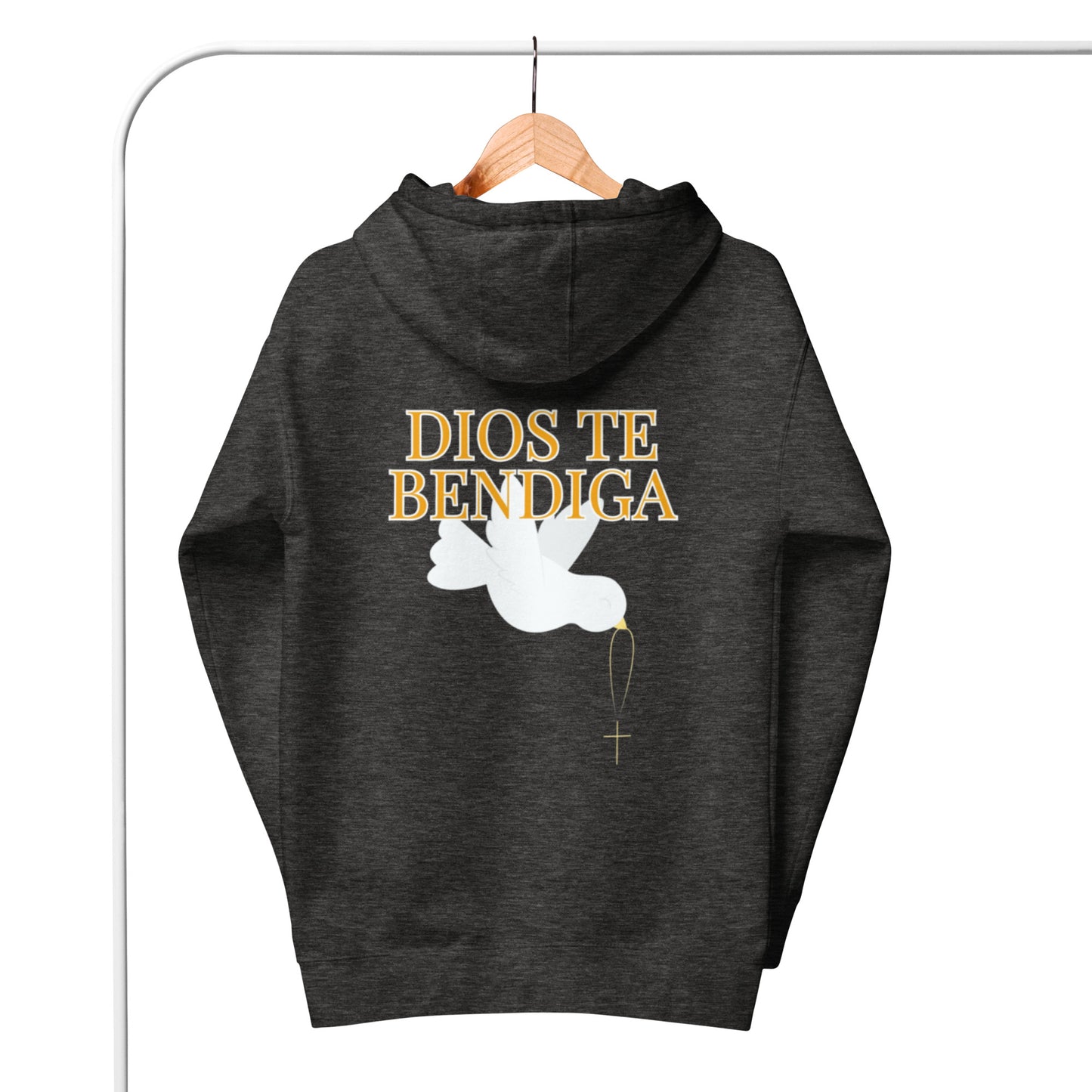 Esi Unisex Hoodie.   "DIOS TE BENDIGA" or "GOD BLESS YOU"  IN SPANISH.  Choose from 7 colors.