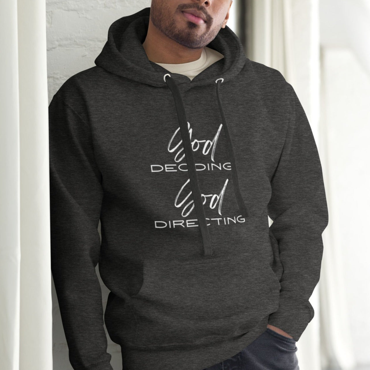 Eli Unisex Hoodie.  "GOD DECIDING.  GOD DIRECTING"  Choose from 4 colors.