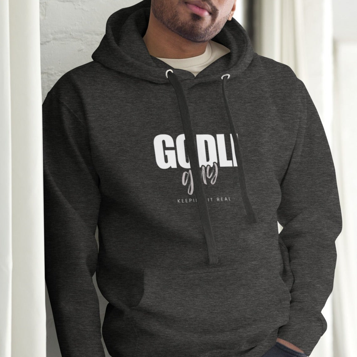 Finn Hoodie.  "GODLIGUY. KEEPING IT REAL"  Choose from 5 colors.