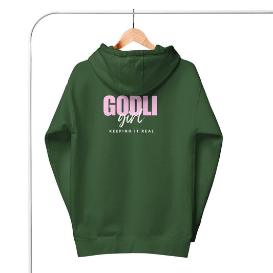 Noa Hoodie.  "GODLIGIRL.  KEEPING IT REAL"  Choose from 5 colors.