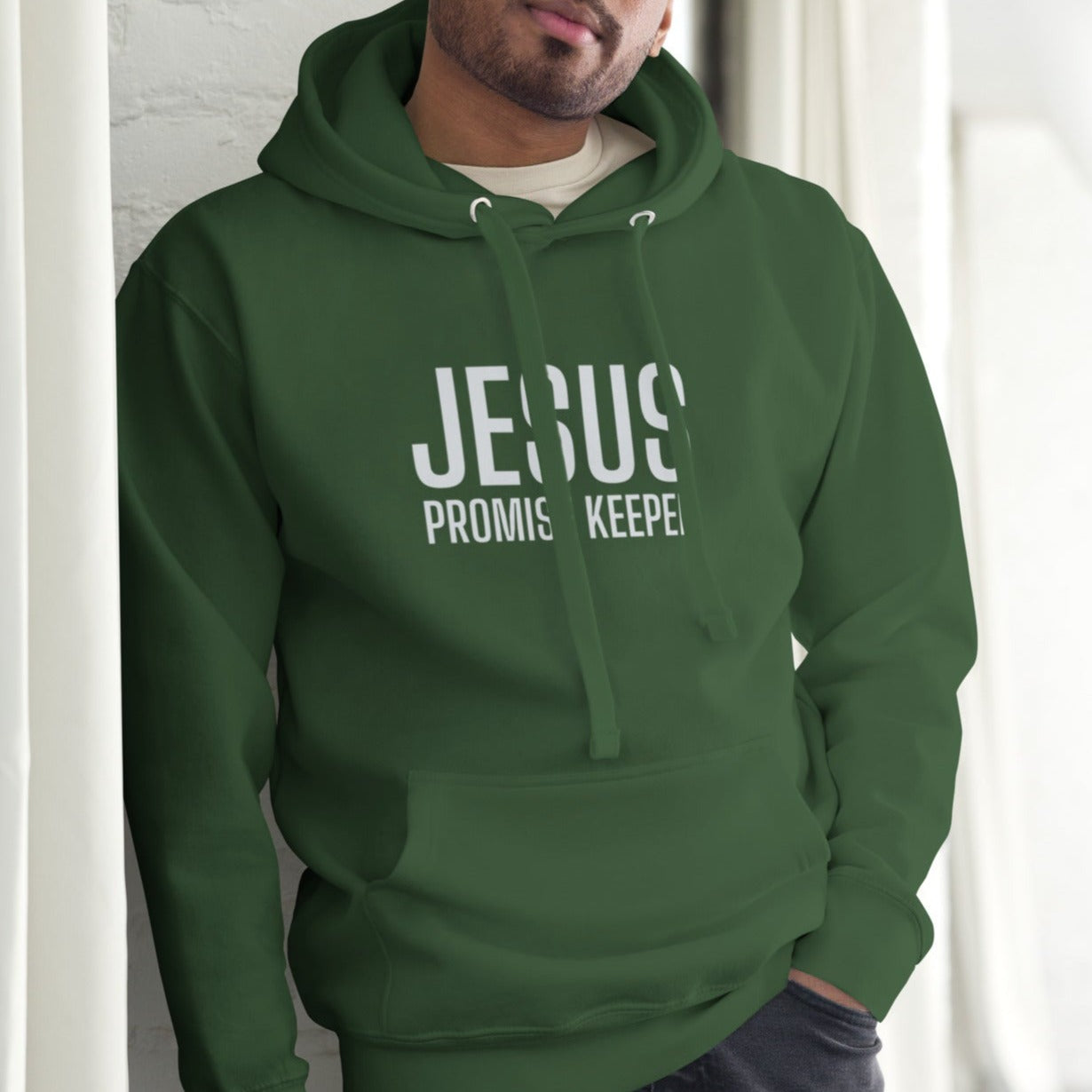 Len Unisex Hoodie.  "JESUS PROMISE KEEPER"  Choose from 6 colors.