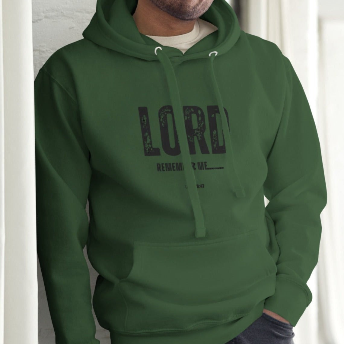 Bodie Unisex Hoodie.  "LORD REMEMBER ME..."  Choose from 4 colors.