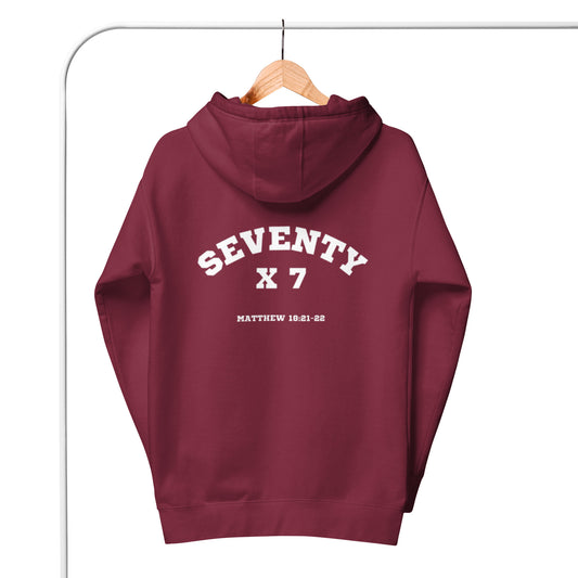 Shay 1 Unisex Hoodie.   "SEVENTY TIMES SEVEN"  Choose from 8 colors.