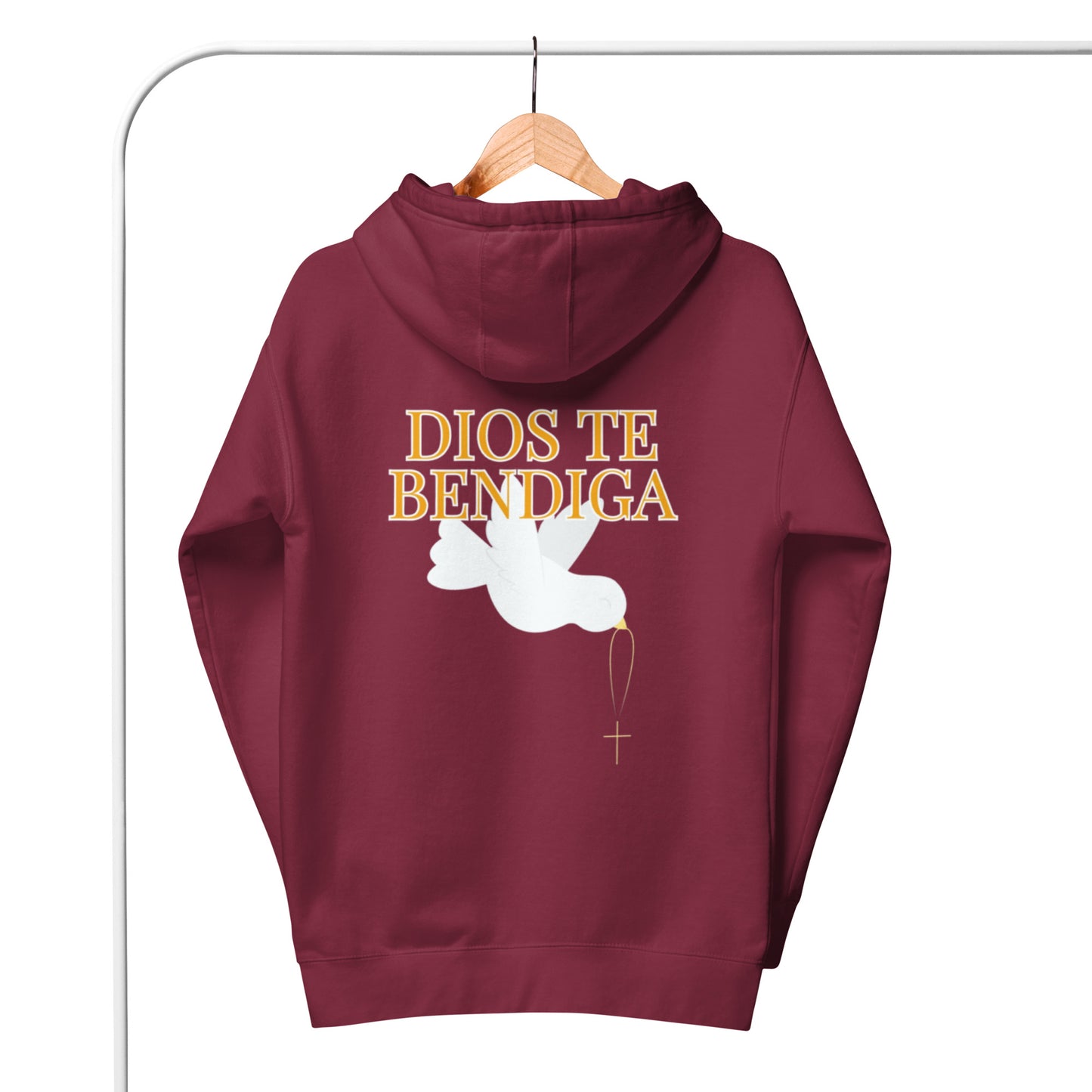 Esi Unisex Hoodie.   "DIOS TE BENDIGA" or "GOD BLESS YOU"  IN SPANISH.  Choose from 7 colors.