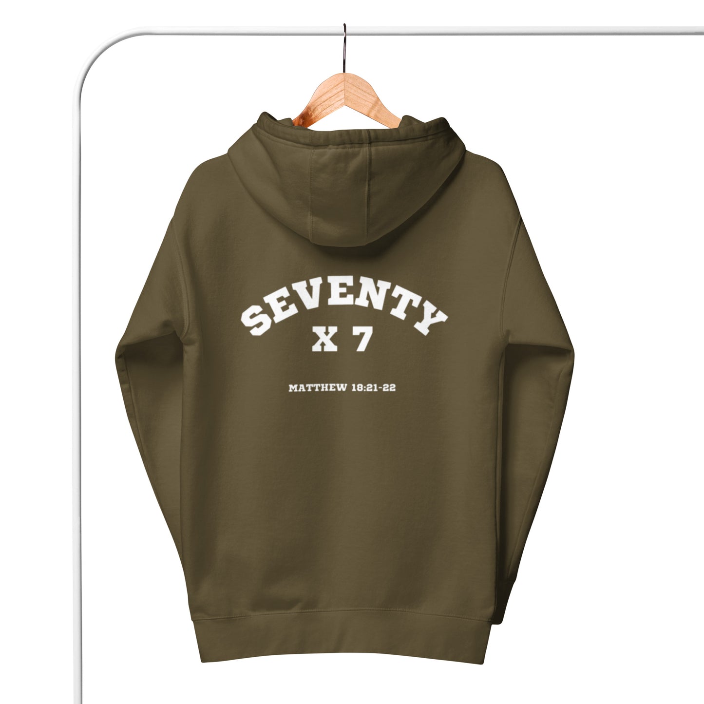 Shay 1 Unisex Hoodie.   "SEVENTY TIMES SEVEN"  Choose from 8 colors.