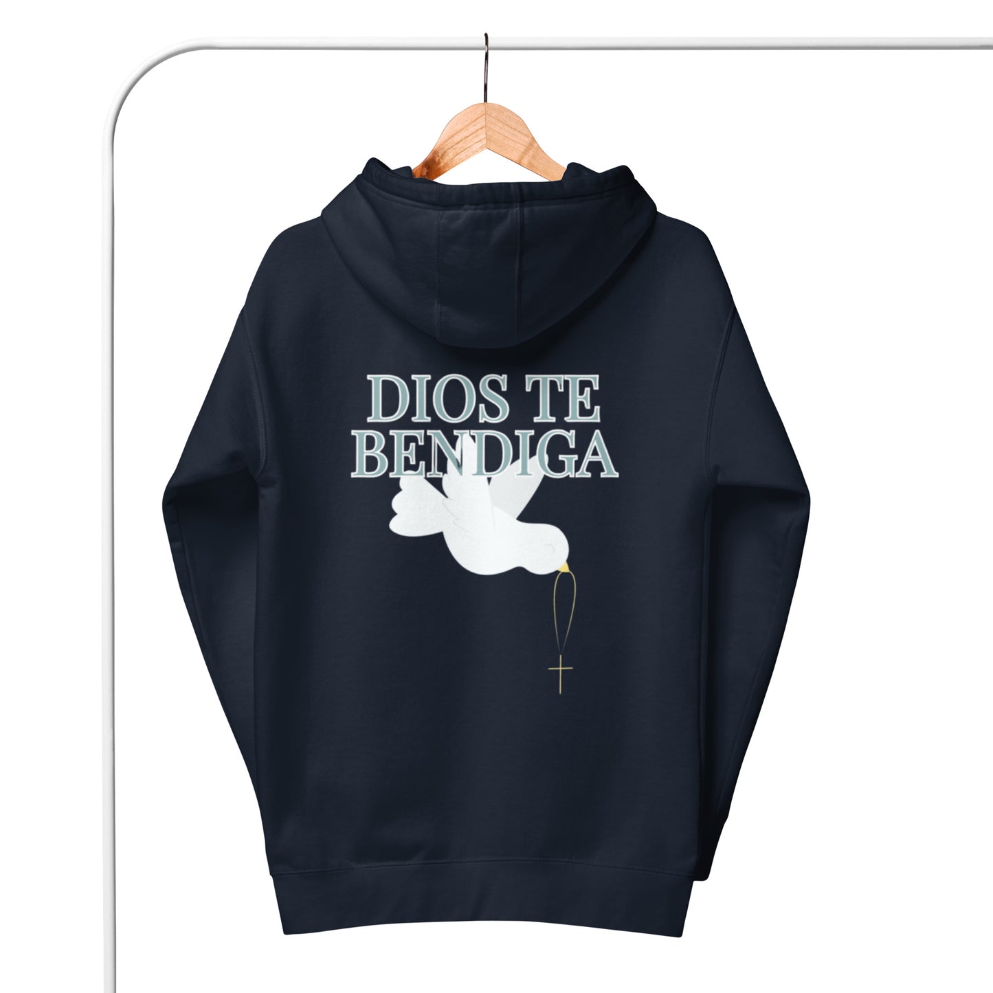 Esi Unisex Hoodie.   "DIOS TE BENDIGA" or "GOD BLESS YOU"  IN SPANISH.  Choose from 2 colors.