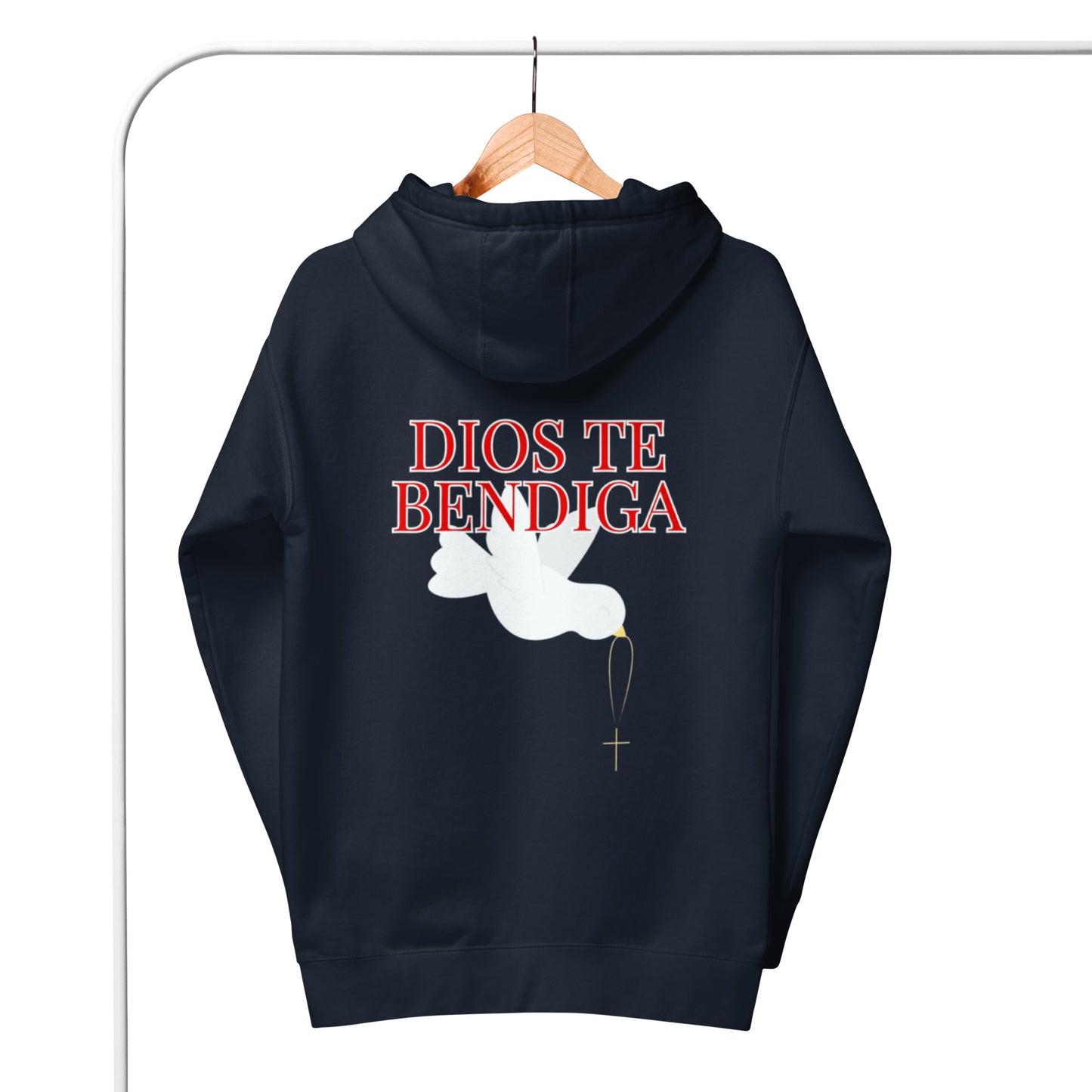 Esi Unisex Hoodie.   "DIOS TE BENDIGA" or "GOD BLESS YOU"  IN SPANISH.  Choose from 3 colors.