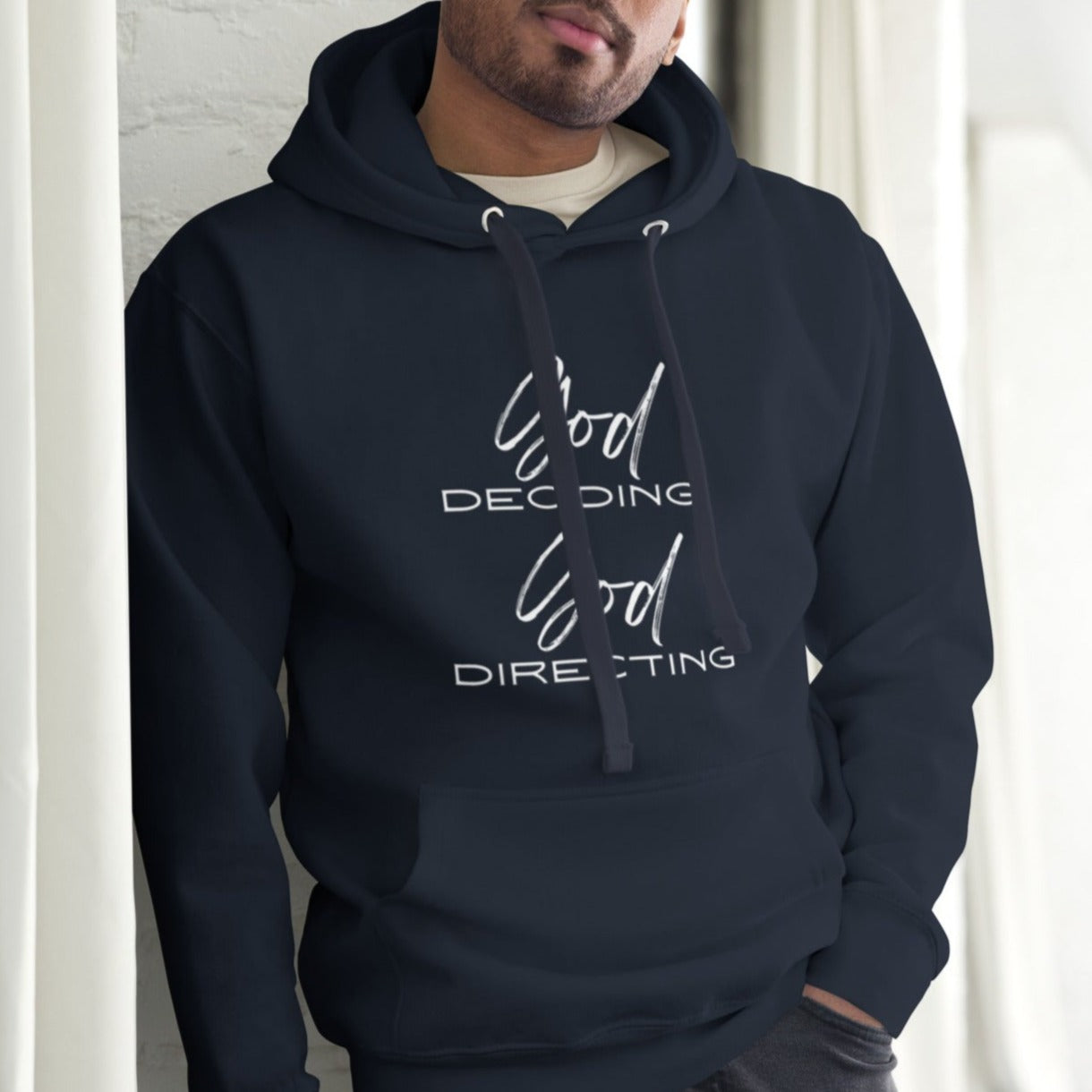 Eli Unisex Hoodie.  "GOD DECIDING.  GOD DIRECTING"  Choose from 4 colors.