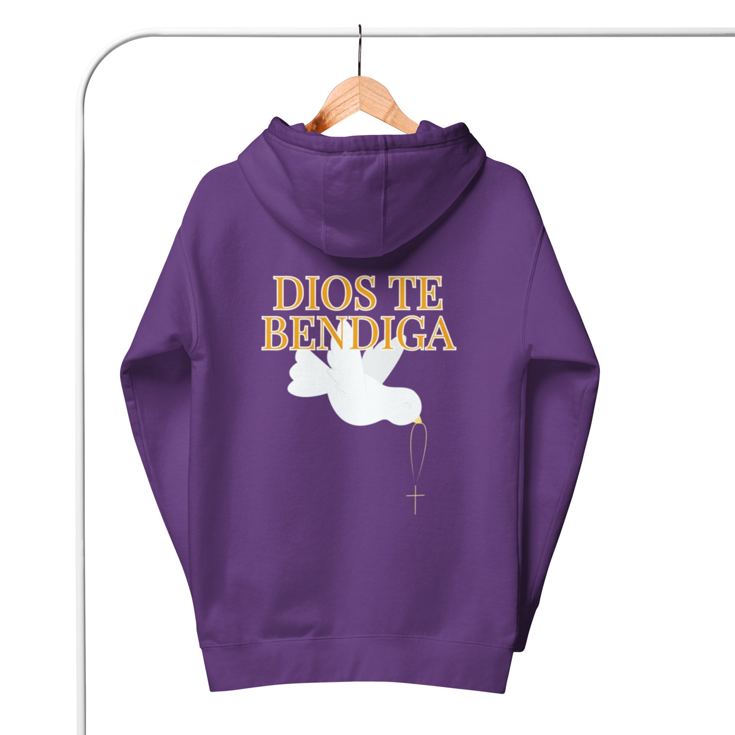 Esi Unisex Hoodie.   "DIOS TE BENDIGA" or "GOD BLESS YOU"  IN SPANISH.  Choose from 7 colors.