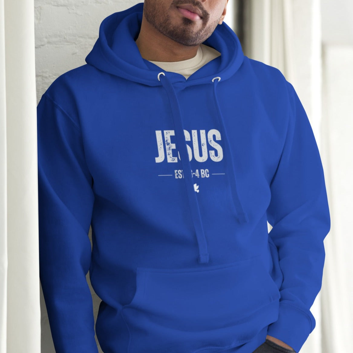 Dane Hoodie.   "JESUS  EST. 6-4 BC"  Choose from 6 colors.