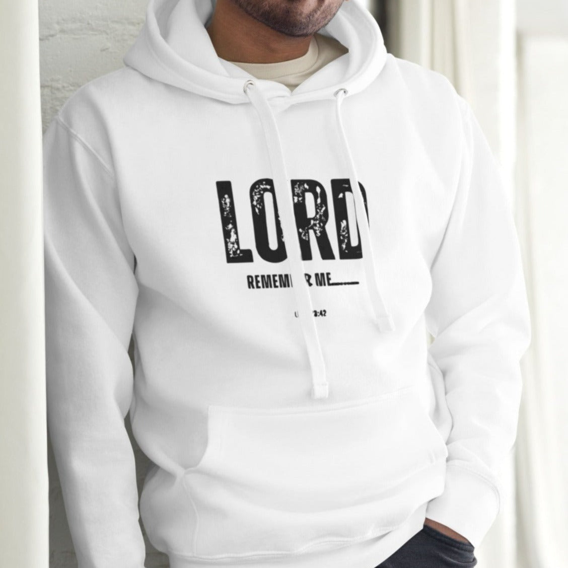 Bodie Unisex Hoodie.  "LORD REMEMBER ME..."  Choose from 4 colors.