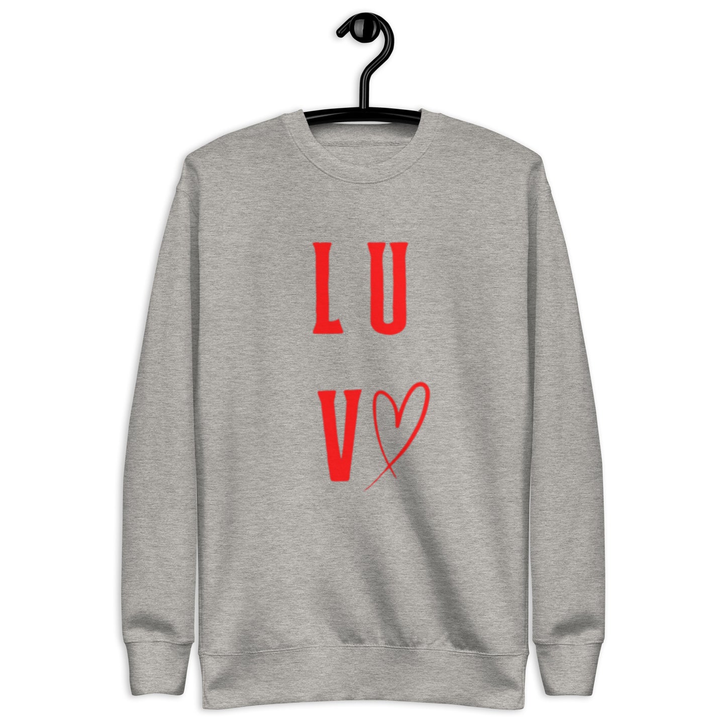 Luv Crewneck Sweatshirt.  "LUV"  Choose from 4 colors.