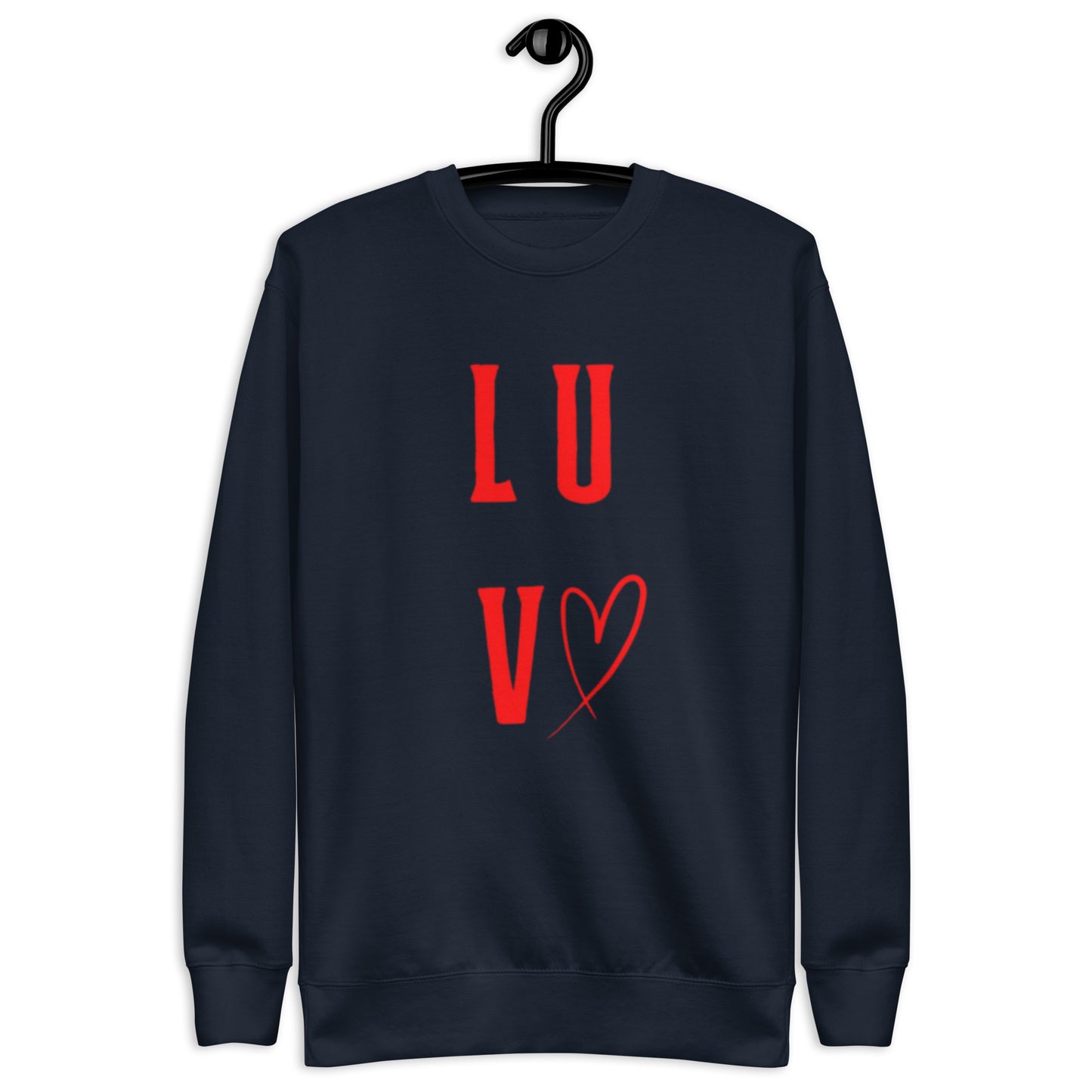 Luv Crewneck Sweatshirt.  "LUV"  Choose from 4 colors.