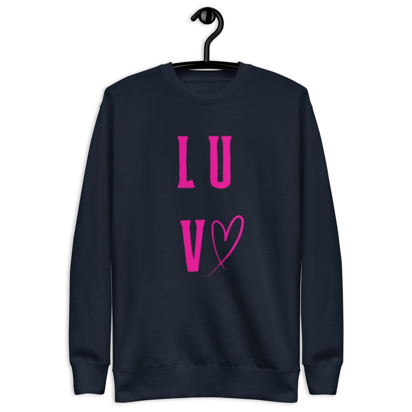 Luv Crewneck Sweatshirt.  "LUV"  Choose from 5 colors.