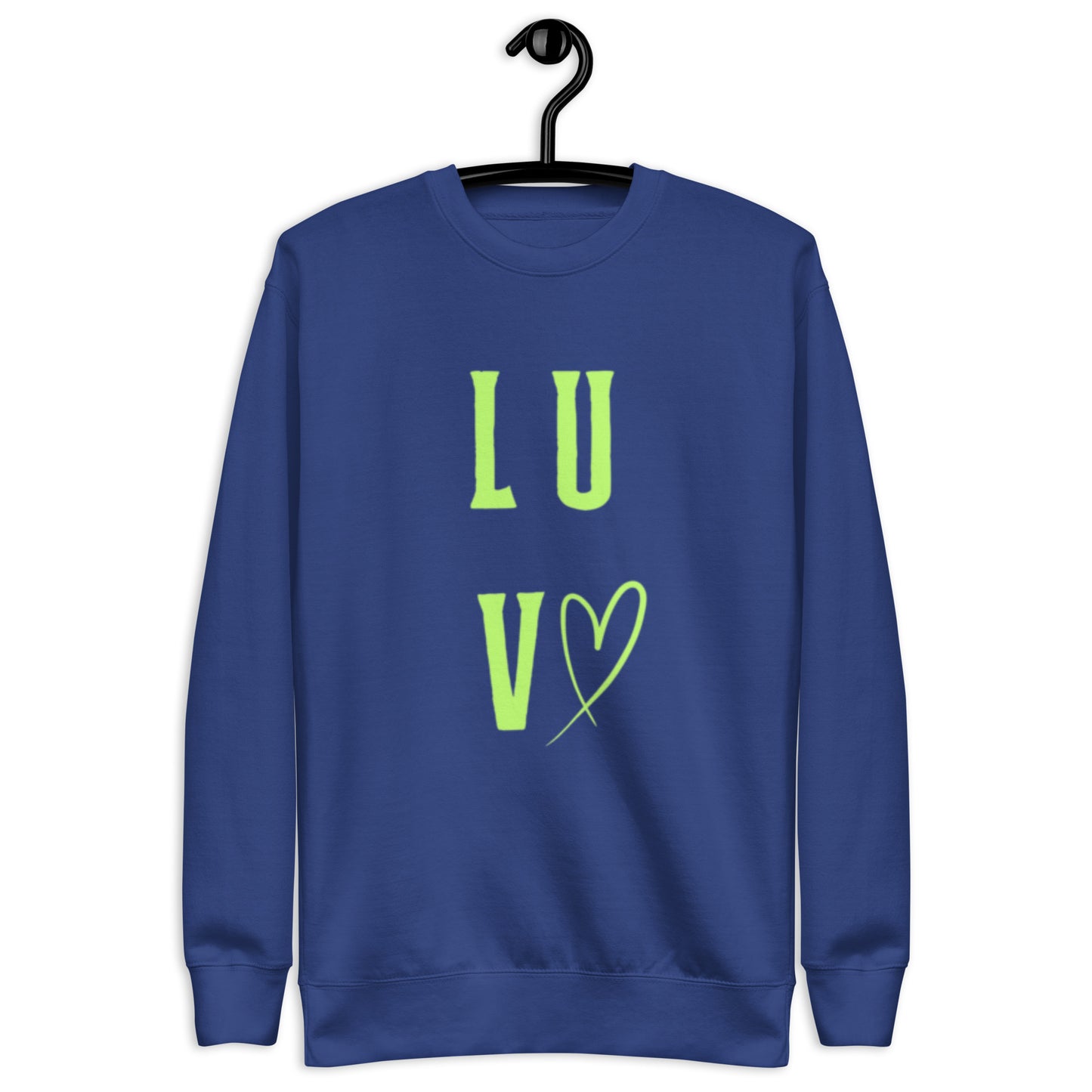 Luv Crewneck Sweatshirt.  "LUV"  Choose from 5 colors.