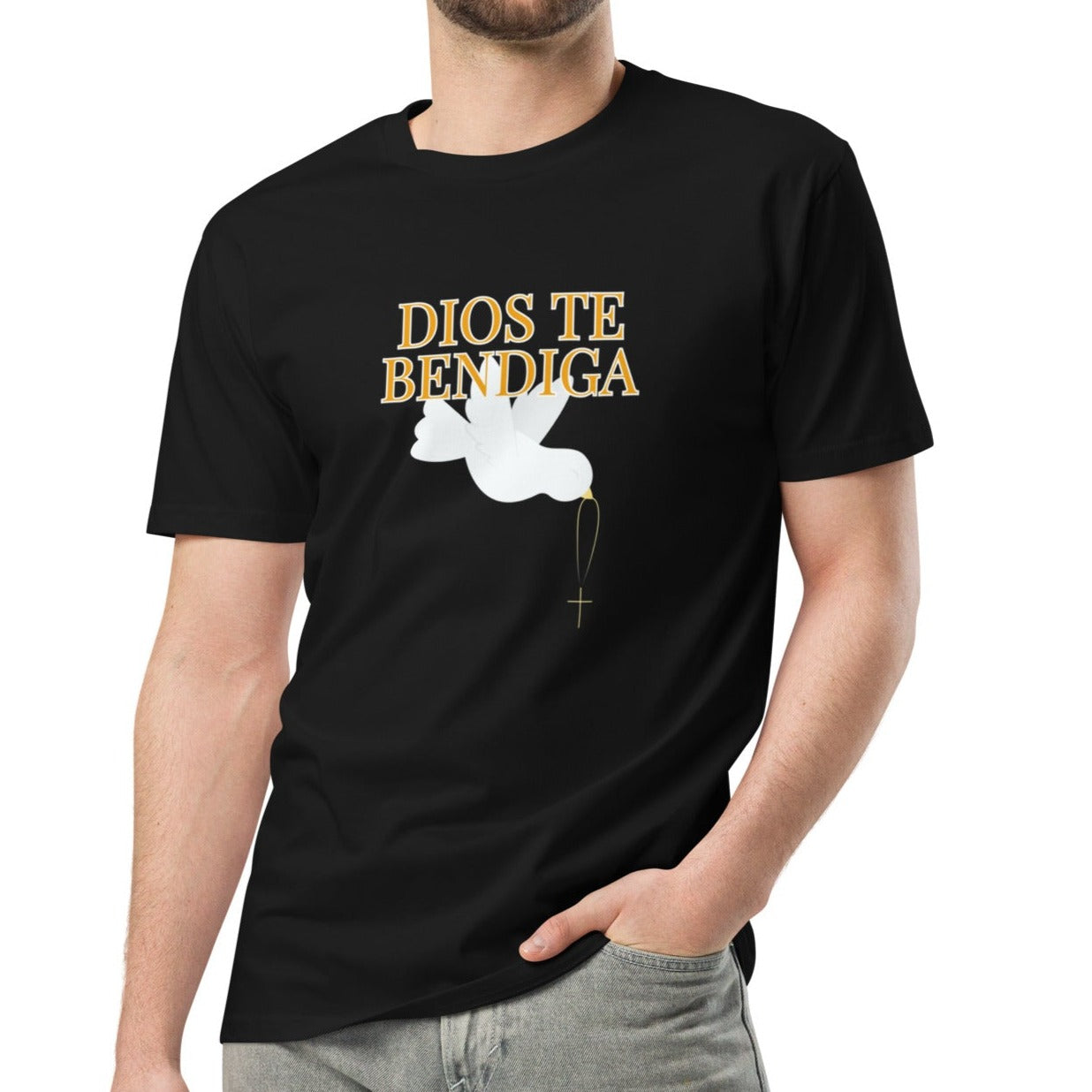 Esi Unisex Classic T-shirt.   "DIOS TE BENDIGA" or "GOD BLESS YOU"  IN SPANISH.  Choose from 3 colors.