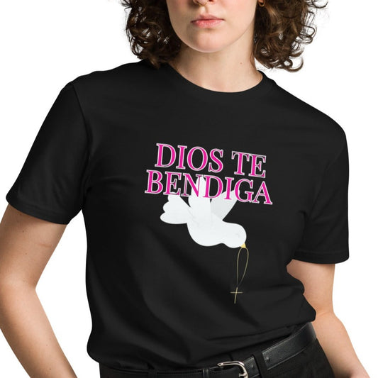 Esi Unisex Classic T-shirt.   "DIOS TE BENDIGA" or "GOD BLESS YOU"  IN SPANISH.  Choose from 3 colors.