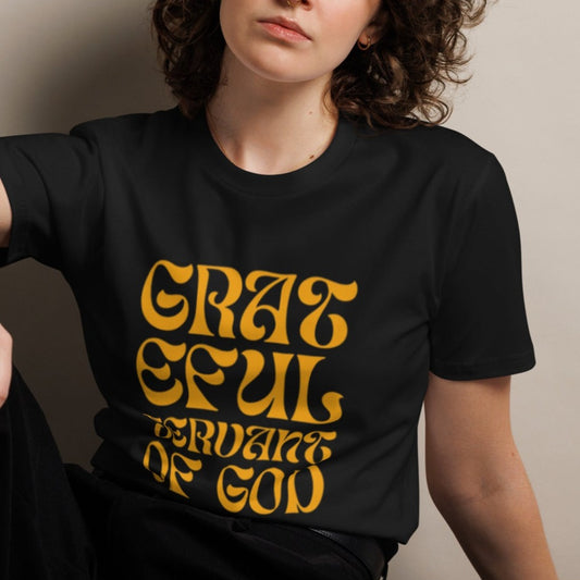 Gwyn Classic T-shirt.   "GRATEFUL SERVANT OF GOD"  Choose from 5 colors.