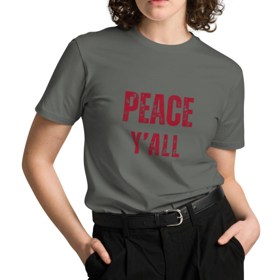 Ashton Unisex T-shirt.  "PEACE Y'ALL"  Choose from 5 colors.